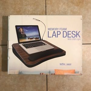 New Laptop Lap Desk/USB Lamp Light/4AA Batteries